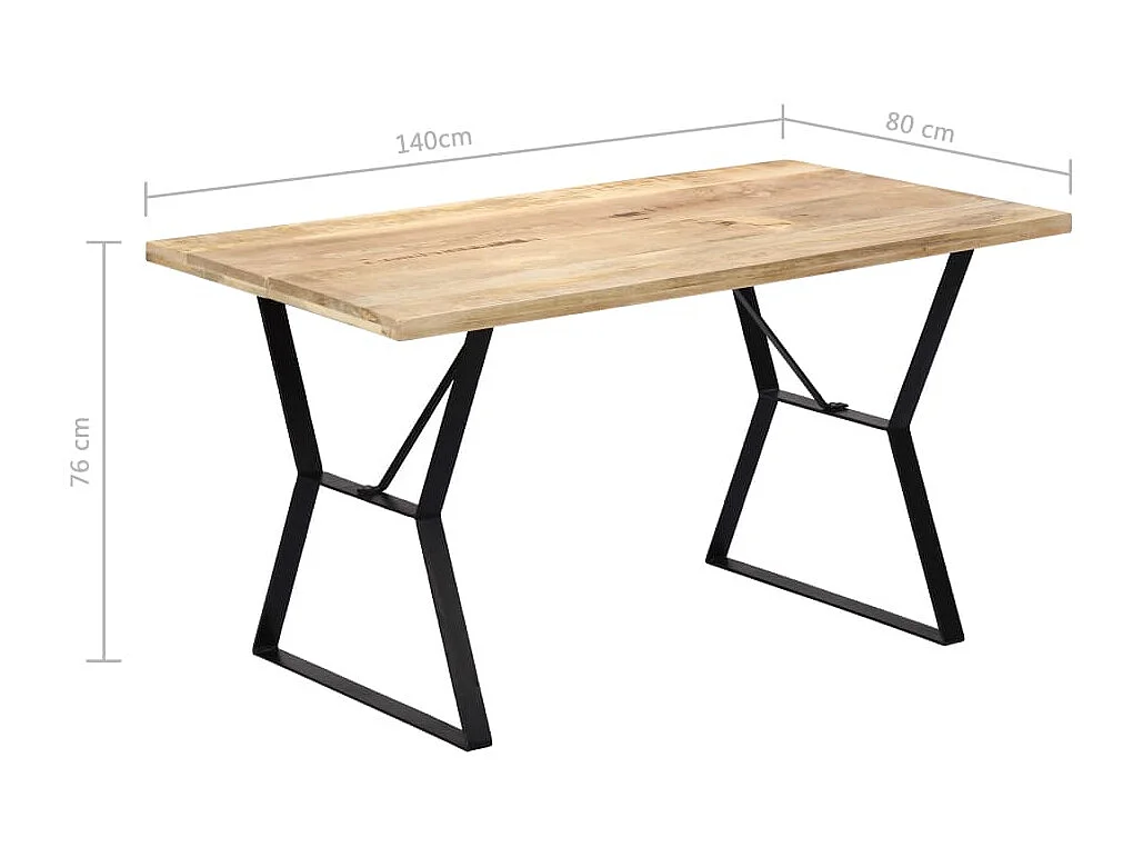 Table de salon salle bois marron 140 x 80 x 76 cm 0902151