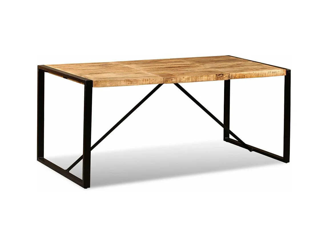 Table de salon salle bois marron 180 x 90 x 76 cm 0902316