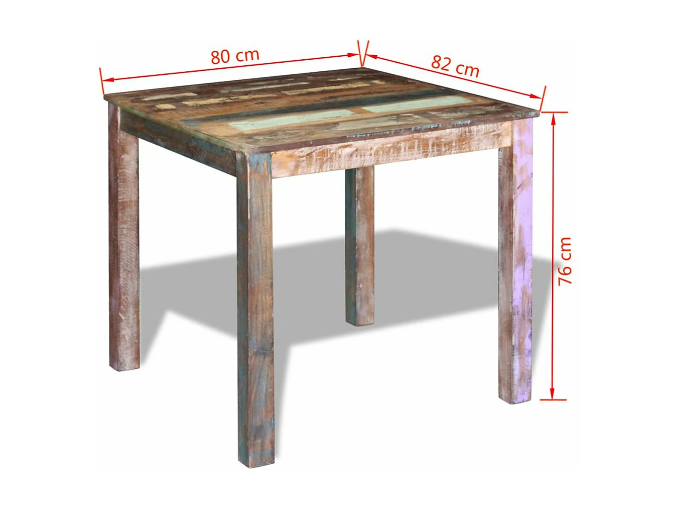 Table de salon salle bois marron 80 x 82 x 76 cm 0902188