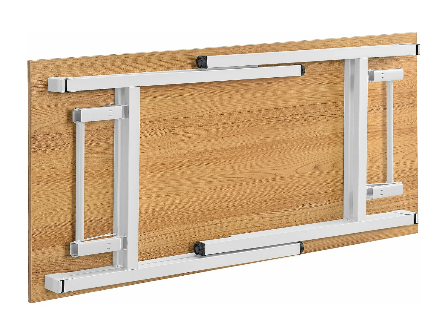 Mesa de jantar dobrável de cozinha com altura ajustável para 4 pessoas 120 cm faia e branco 03_0004363