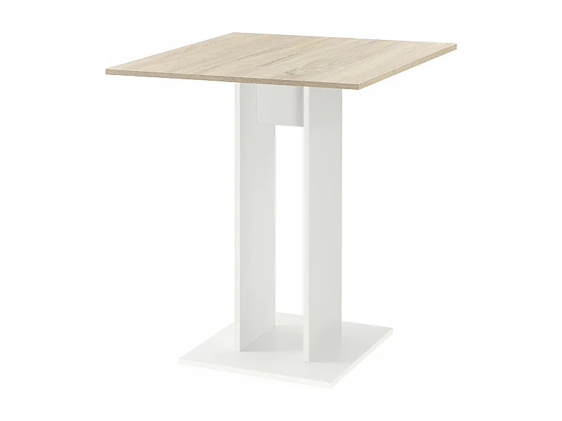 Mesa de comedor cuadrada mesa de diseño para comedor cocina salón tablero de partículas de melamina 65 x 65 x 78 cm efecto roble blanco 03_0006123