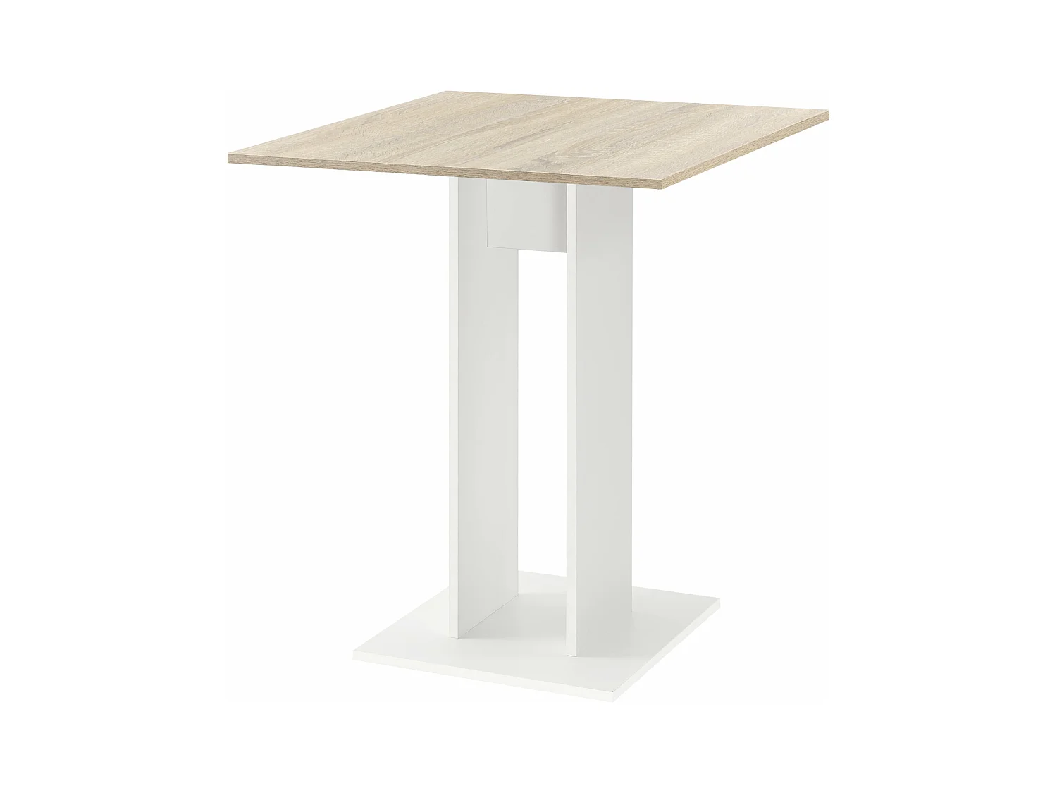 Tavolo da pranzo quadrato di design tavolo da pranzo cucina soggiorno in truciolare melaminico 65 x 65 x 78 cm effetto rovere bianco 03_0006123