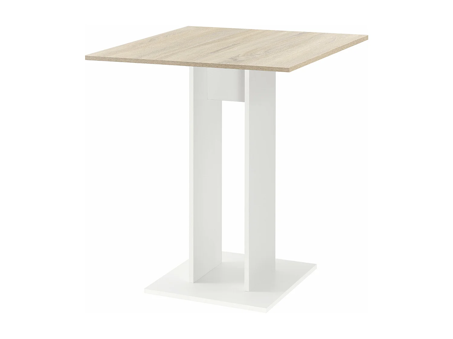 Tavolo da pranzo quadrato di design tavolo da pranzo cucina soggiorno in truciolare melaminico 65 x 65 x 78 cm effetto rovere bianco 03_0006123