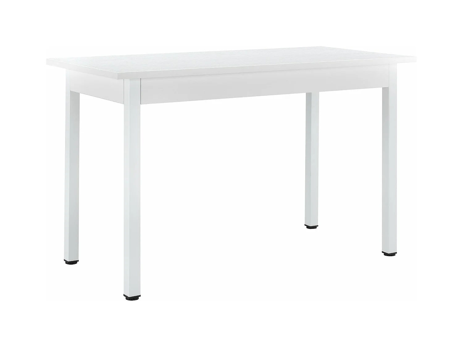 Mesa de comedor cocina MDF chapada en acero 120 cm x 60 cm x 75 cm blanco 03_0004293