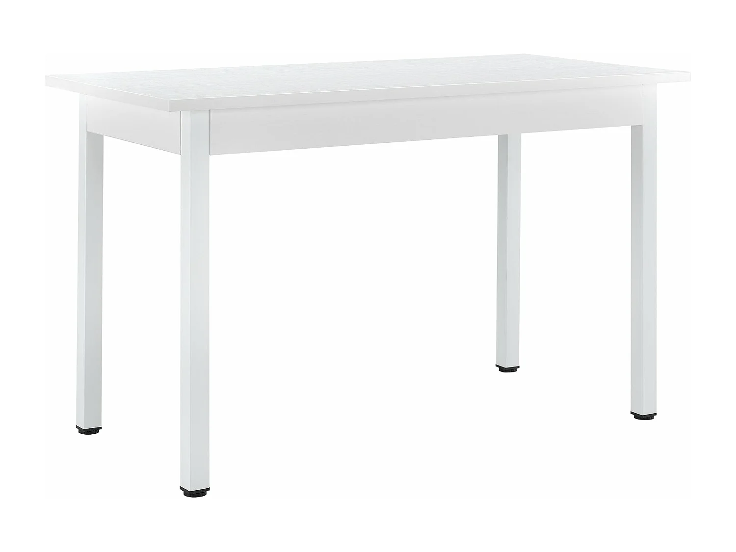 Mesa de cozinha e sala de jantar MDF folheado em aço 120 cm x 60 cm x 75 cm branco 03_0004293