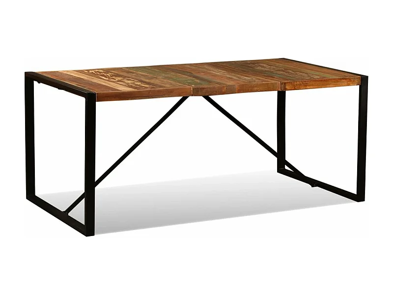 Table de salon salle bois marron 180 x 90 x 76 cm 0902184