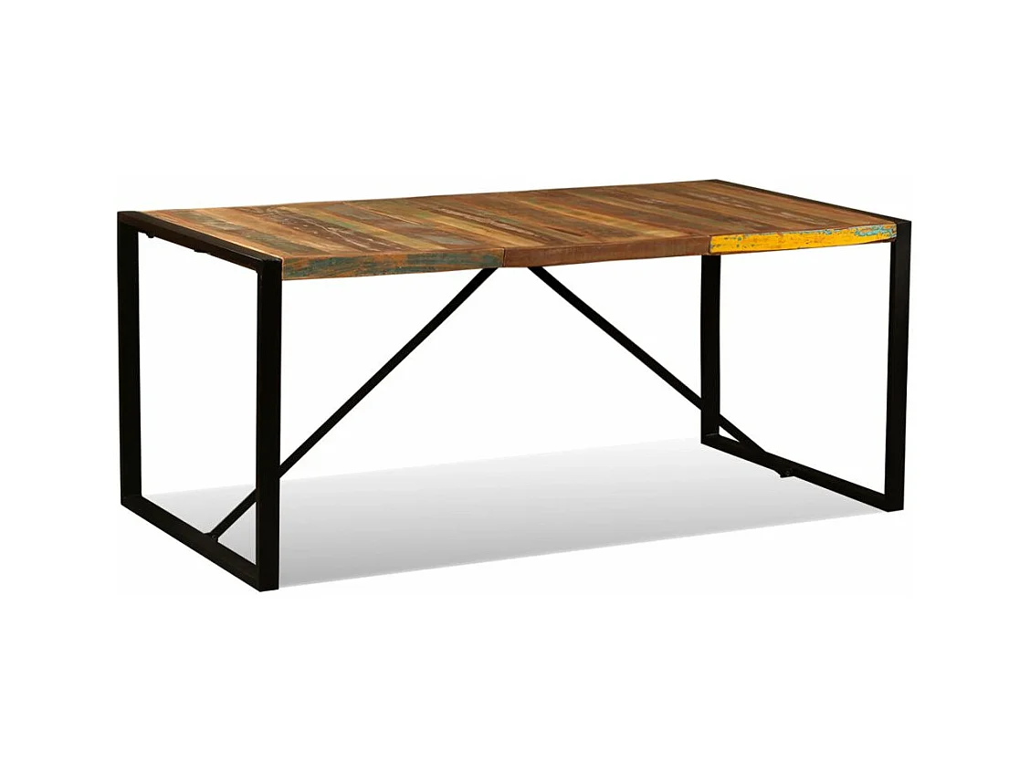 Table de salon salle bois marron 180 x 90 x 76 cm 0902184