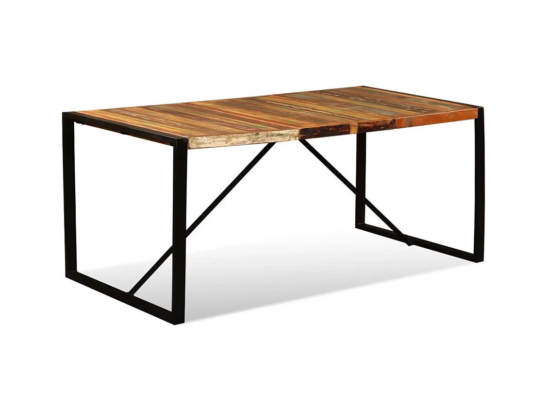 Table de salon salle bois marron 180 x 90 x 76 cm 0902184