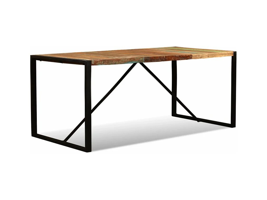 Table de salon salle bois marron 180 x 90 x 76 cm 0902184