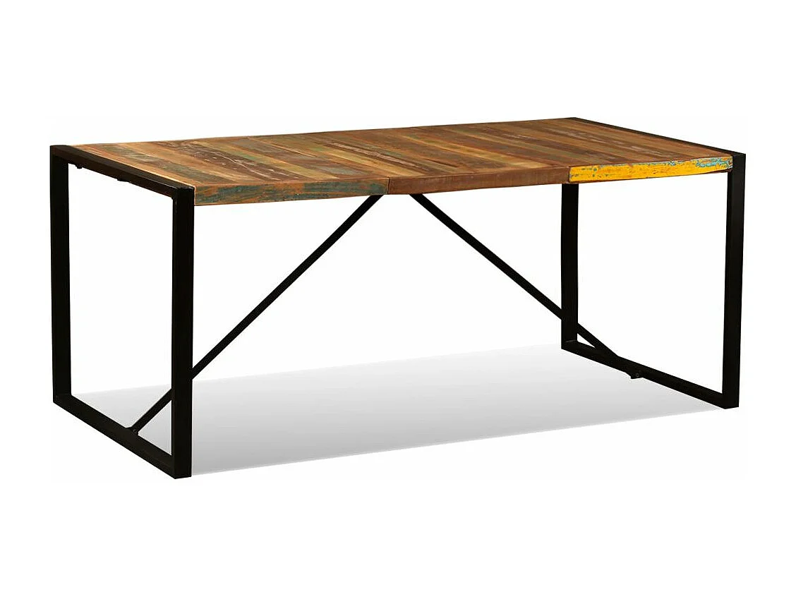 Table de salon salle bois marron 180 x 90 x 76 cm 0902184