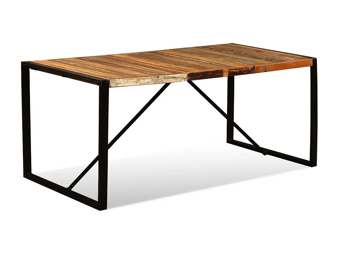 Table de salon salle bois marron 180 x 90 x 76 cm 0902184