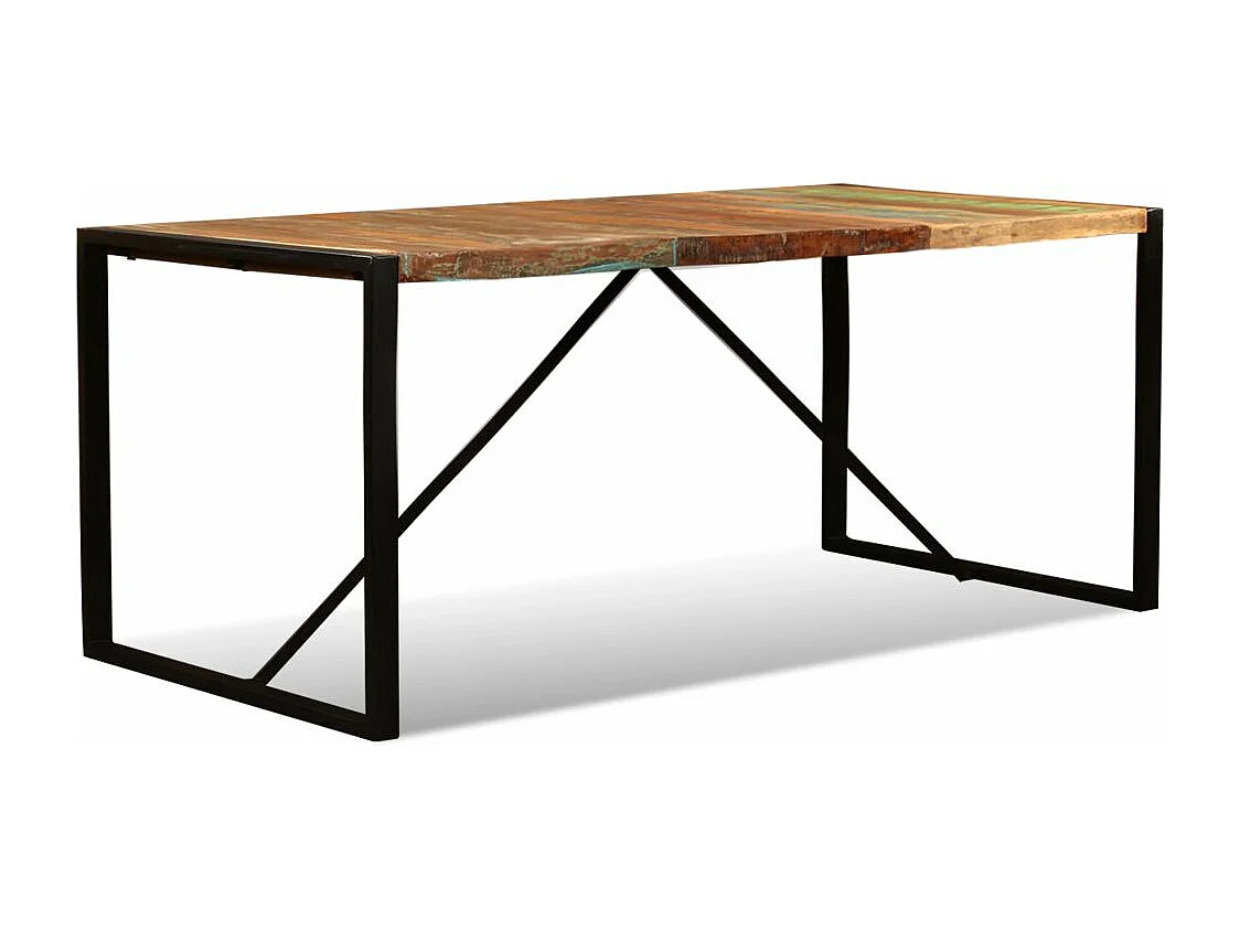 Table de salon salle bois marron 180 x 90 x 76 cm 0902184