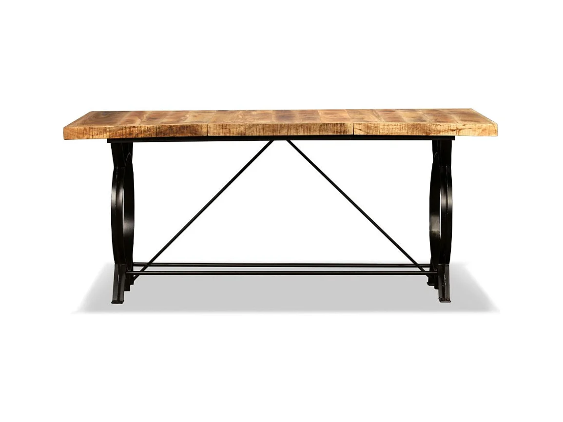 Table de salon salle bois marron 180 x 90 x 77 cm 0902317