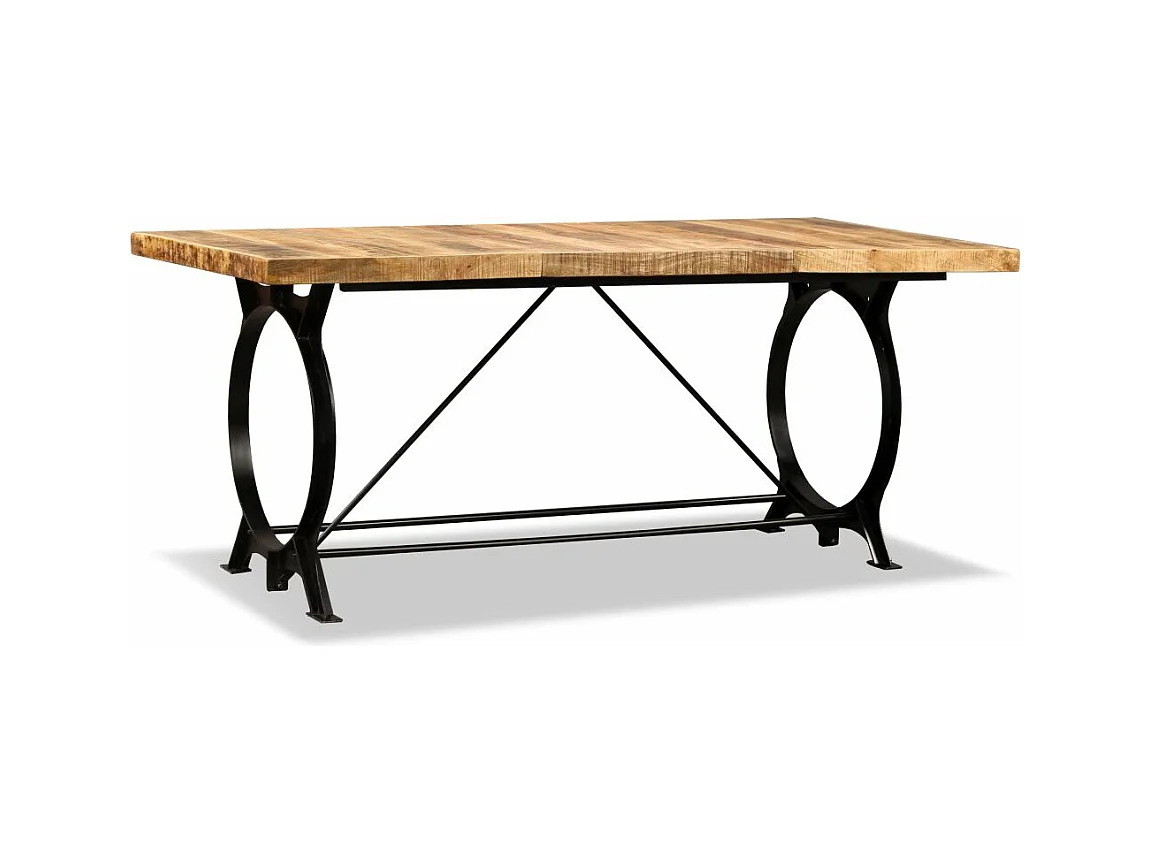 Table de salon salle bois marron 180 x 90 x 77 cm 0902317