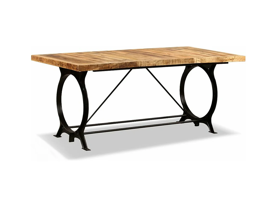 Table de salon salle bois marron 180 x 90 x 77 cm 0902317