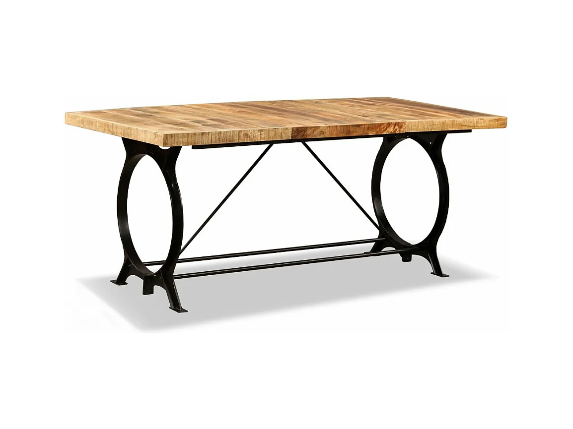 Table de salon salle bois marron 180 x 90 x 77 cm 0902317