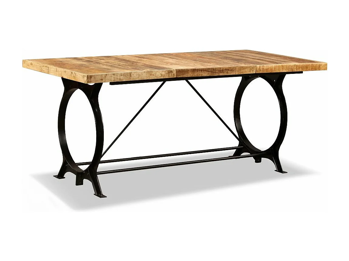 Table de salon salle bois marron 180 x 90 x 77 cm 0902317