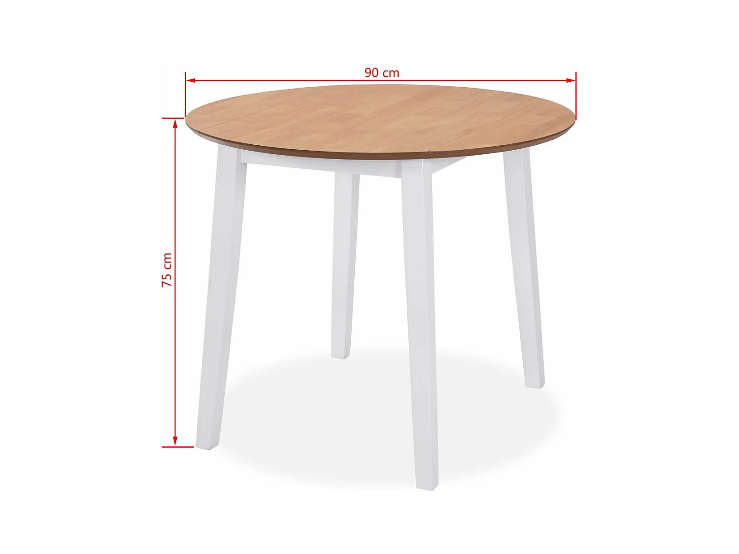 Table de salon salle effet bois blanche 90 x 90 x 75 cm 0902237