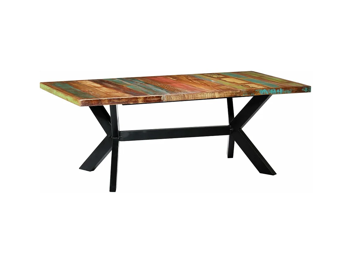 Table de salon salle bois marron 200 x 100 x 75 cm 0902257