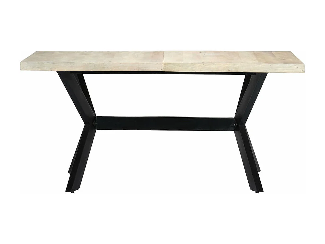 Mesa de jantar de design branca 160 cm madeira de manga maciça 0902263