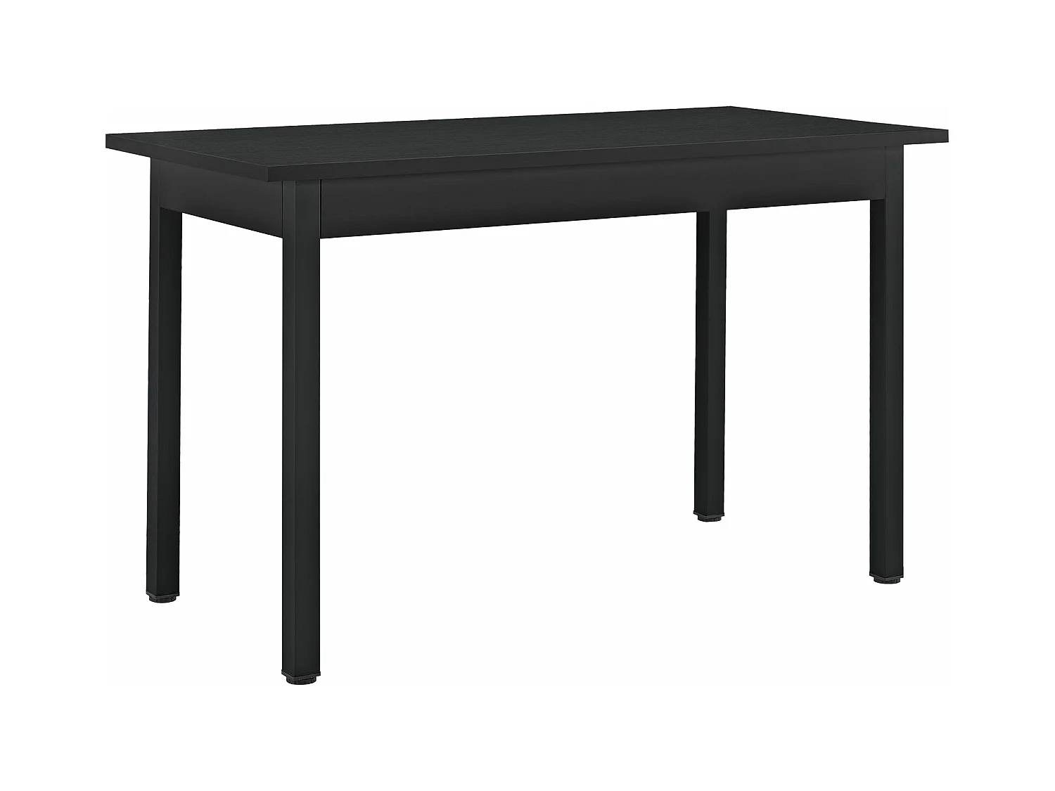 Mesa da sala de jantar mesa de jantar mesa de cozinha mesa MDF folheado a aço 120 x 60 x 75 cm preto 03_0004295