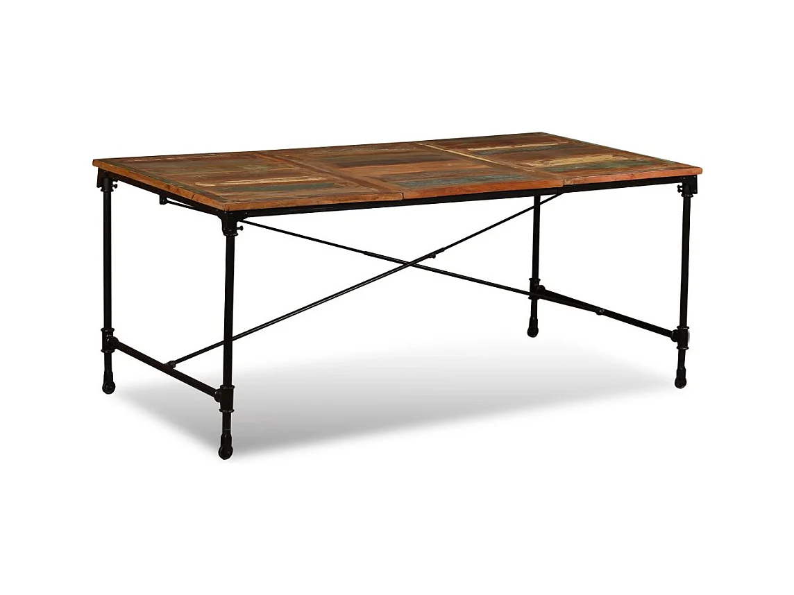 Table de salon salle bois marron 180 x 90 x 76 cm 0902182