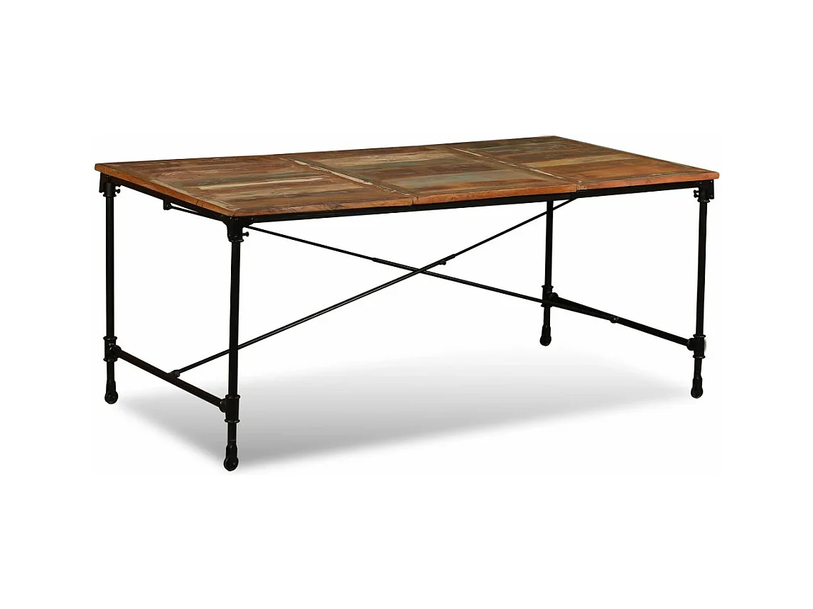 Table de salon salle bois marron 180 x 90 x 76 cm 0902182