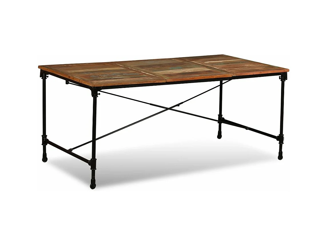 Table de salon salle bois marron 180 x 90 x 76 cm 0902182