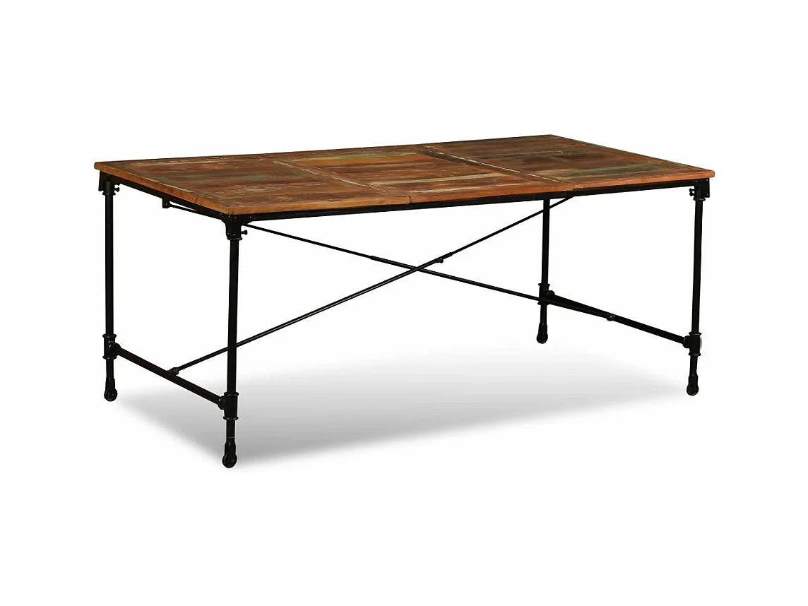 Table de salon salle bois marron 180 x 90 x 76 cm 0902182