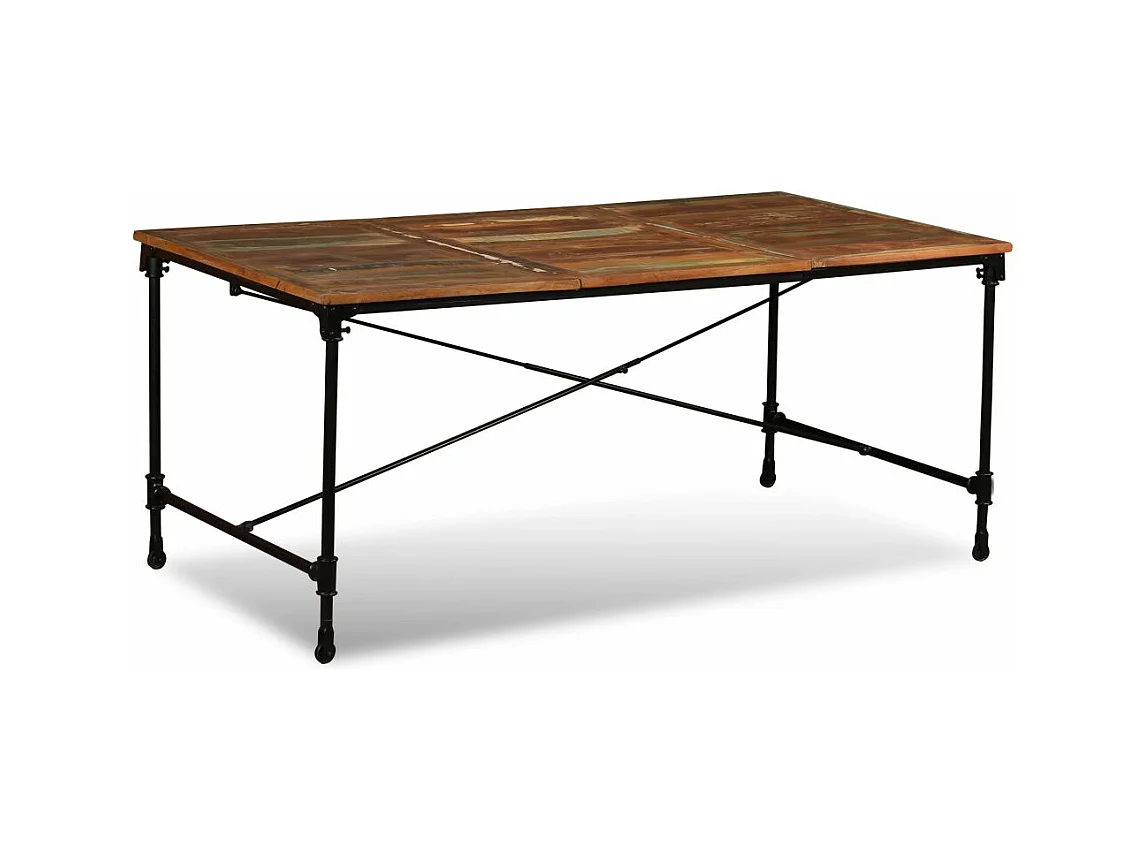 Table de salon salle bois marron 180 x 90 x 76 cm 0902182