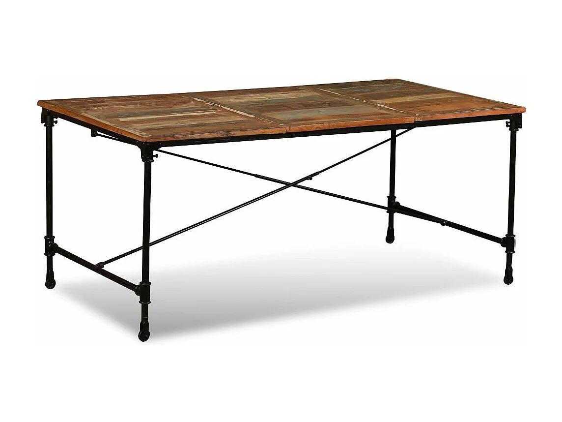 Table de salon salle bois marron 180 x 90 x 76 cm 0902182