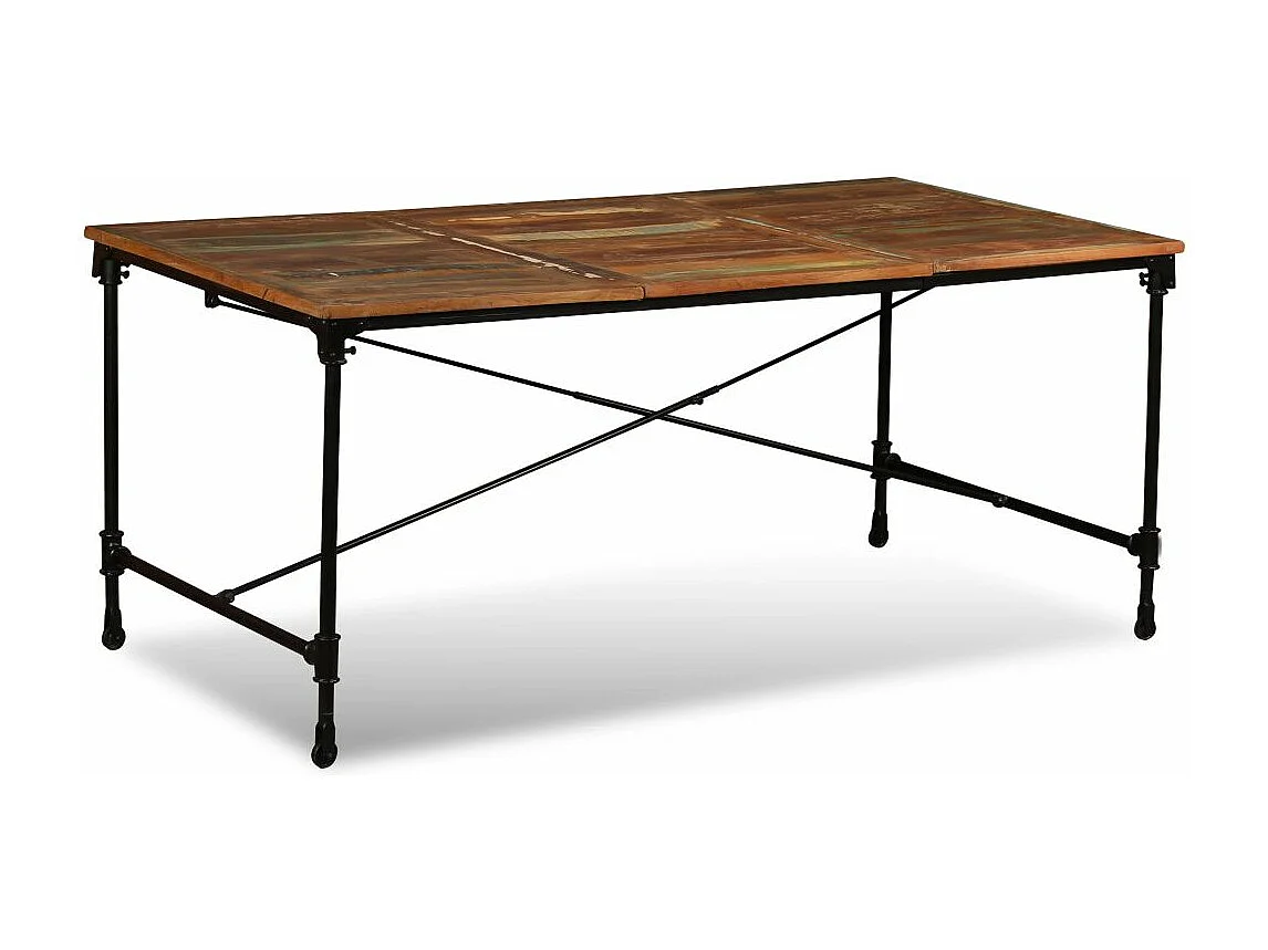 Table de salon salle bois marron 180 x 90 x 76 cm 0902182