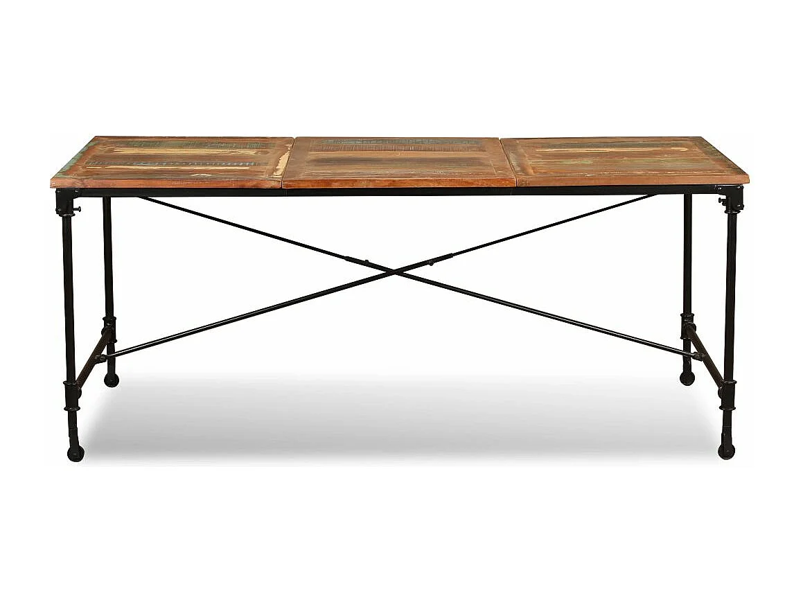 Table de salon salle bois marron 180 x 90 x 76 cm 0902182