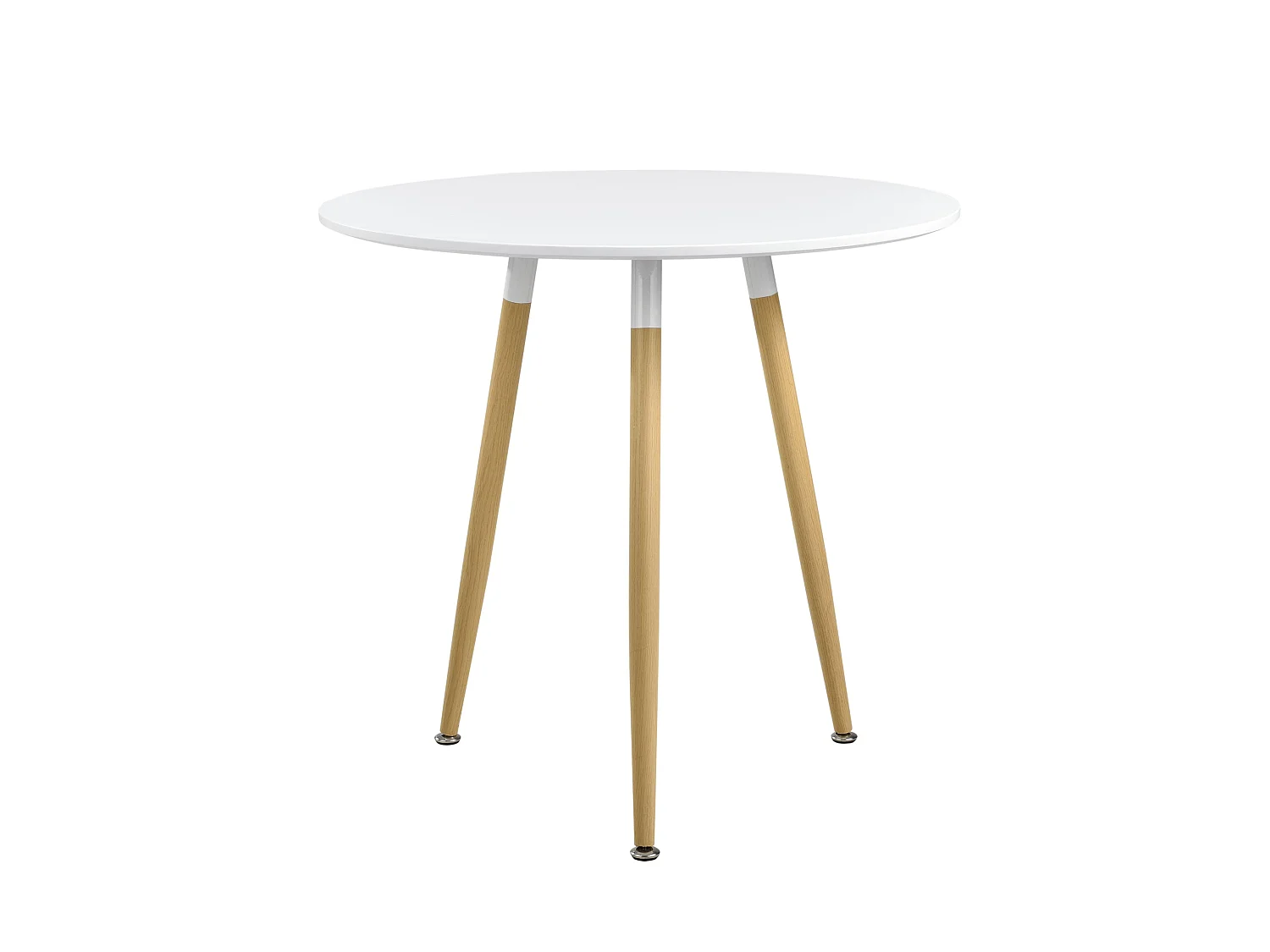 Table de salle à effet bois blanche 80 x 80 x 75 cm 03_0004106