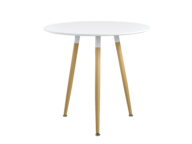 Table de salle à effet bois blanche 80 x 80 x 75 cm 03_0004106