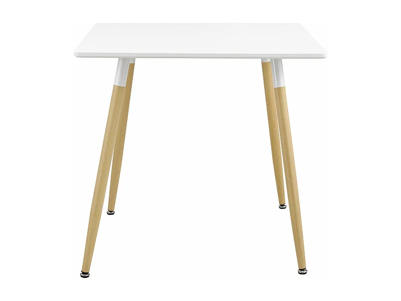 Mesa de comedor cocina escritorio cuadrado MDF 80 x 80 cm blanco mate y haya 03_0004123