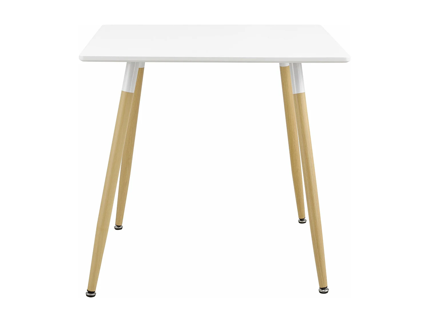 Mesa da sala de jantar mesa quadrada da cozinha MDF 80 x 80 cm branco fosco e faia 03_0004123