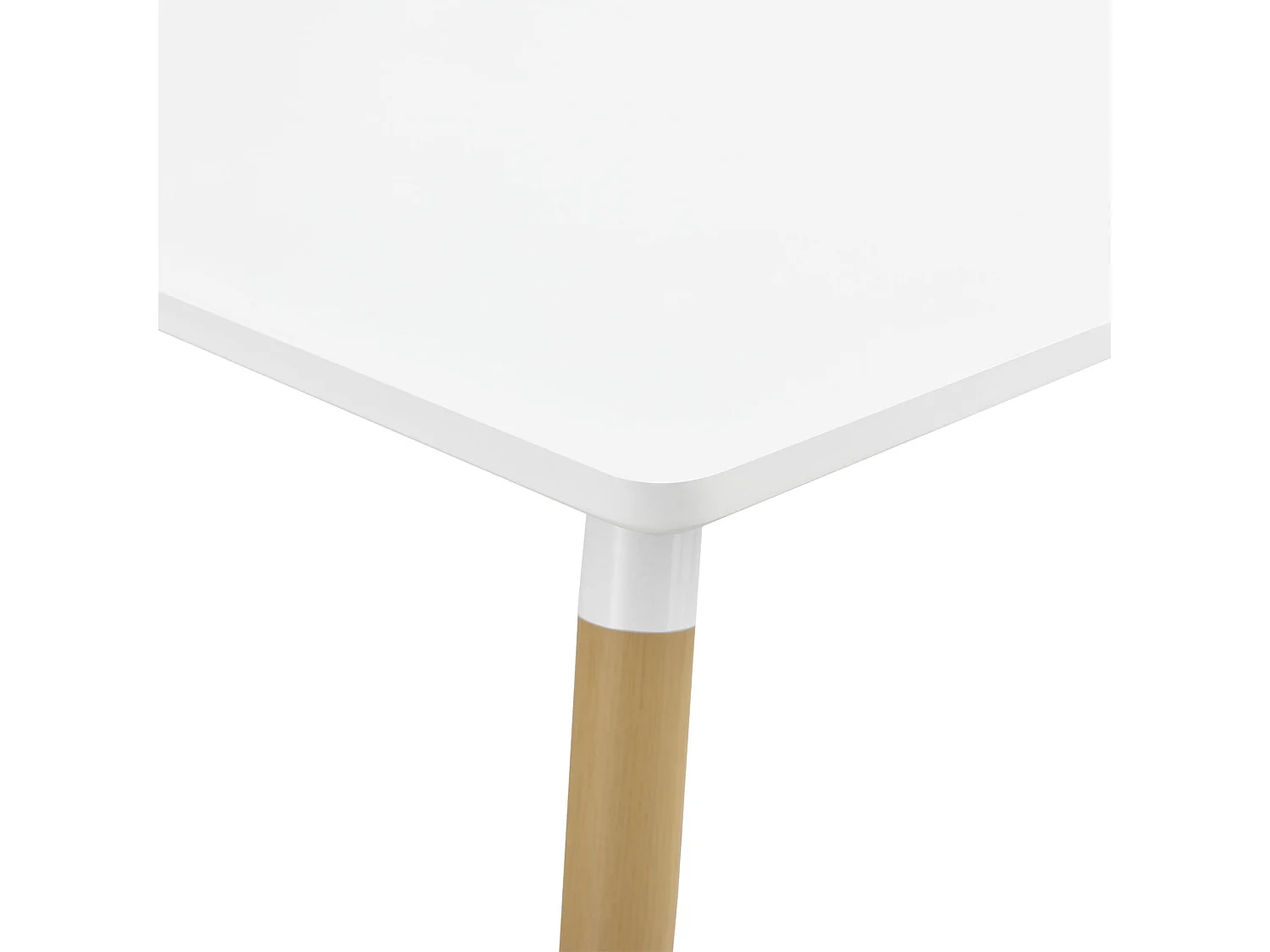 Mesa da sala de jantar mesa quadrada da cozinha MDF 80 x 80 cm branco fosco e faia 03_0004123