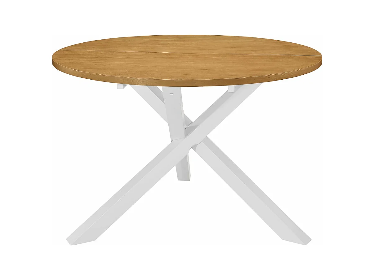 Table de salon salle effet bois blanche 120 x 120 x 75 cm 0902299