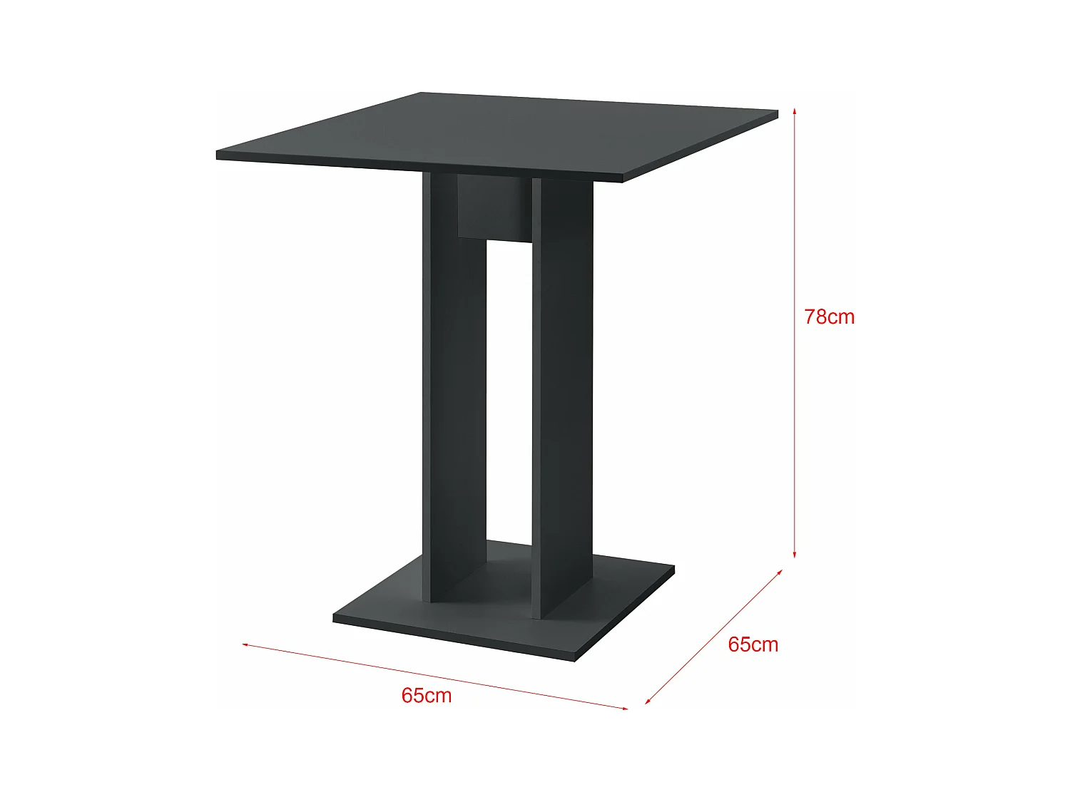 Table salle à manger grise 65 x 65 x 78 cm 03_0006125