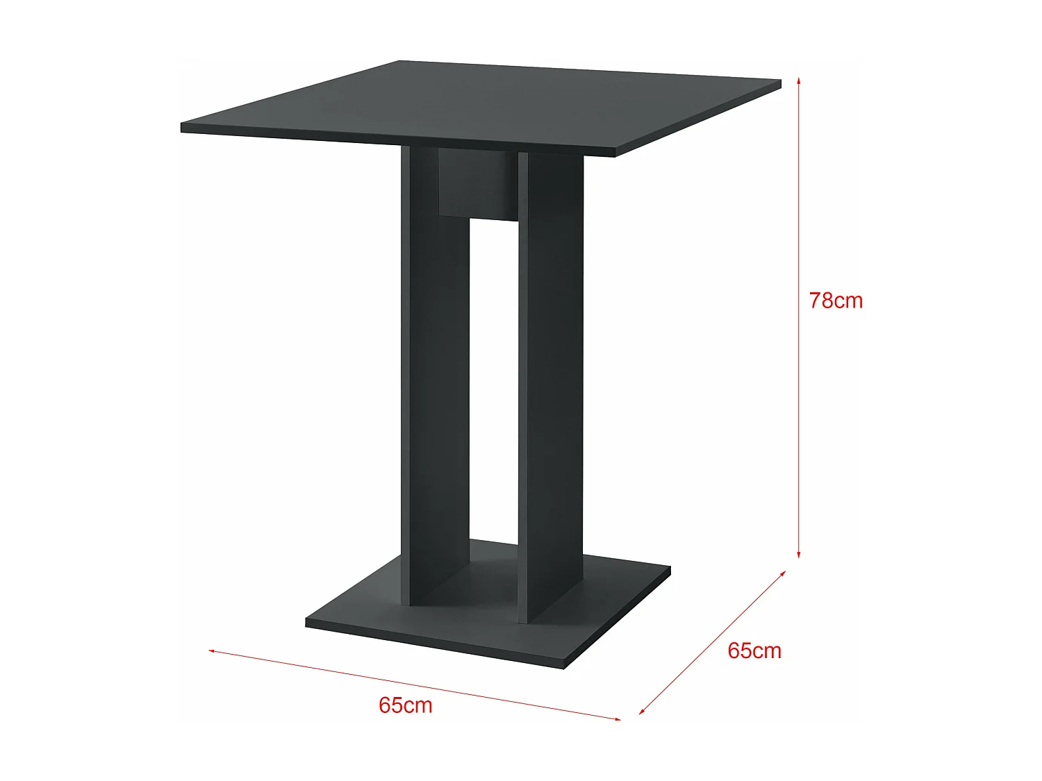 Table salle à manger grise 65 x 65 x 78 cm 03_0006125