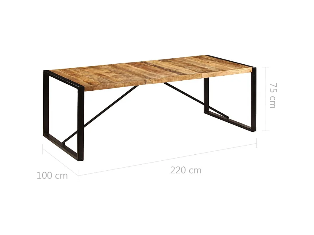 Tavolo da pranzo di design 220 cm in legno massello di mango 0902291