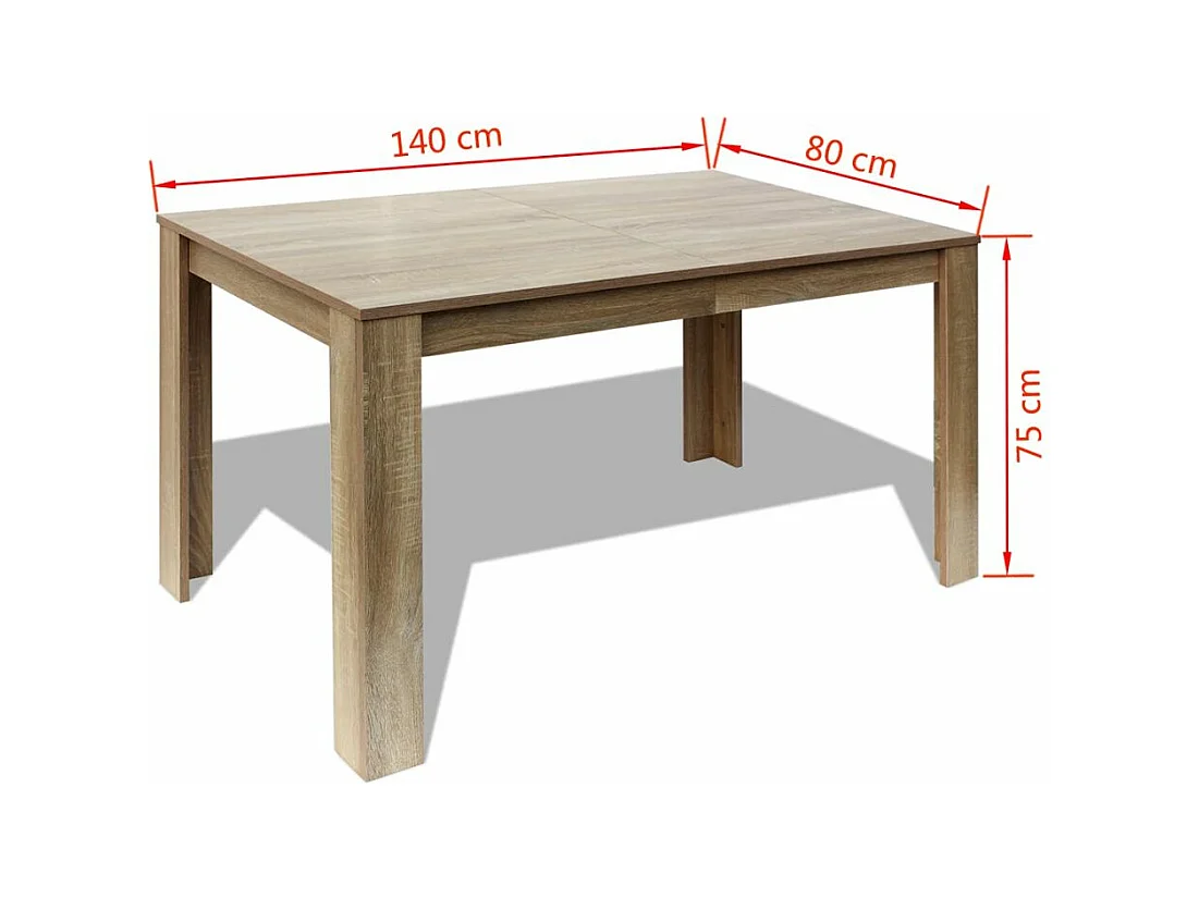 Table de salon salle beige 140 x 80 x 75 cm 0902144