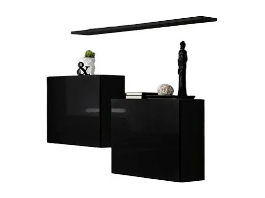 Woonkamerset SWITCH SBI design, in glanzend zwart.