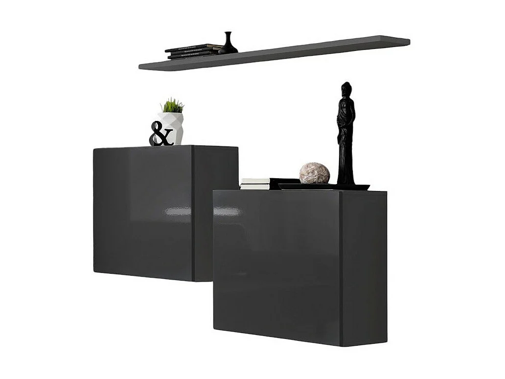 Woonkamermeubelset SWITCH SBI design, in glanzend grijze kleur.