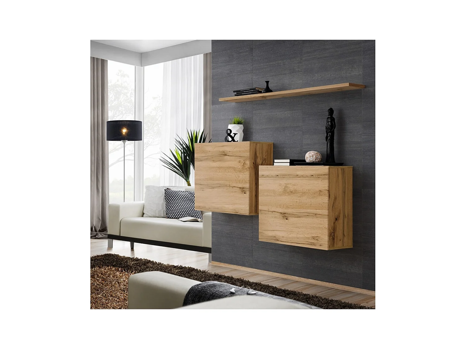 Wohnzimmermöbel-Set SWITCH SBI Design, Farbe Wotan-Eiche.