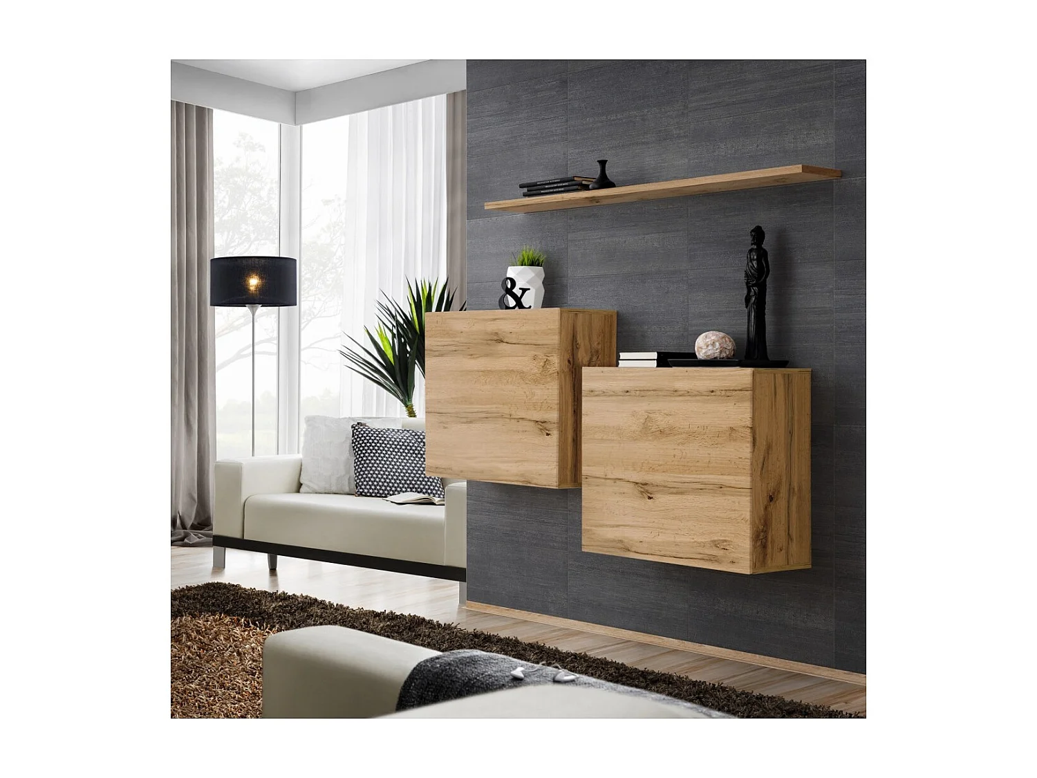 Conjunto de muebles para sala SWITCH SBI diseño, color roble Wotan.