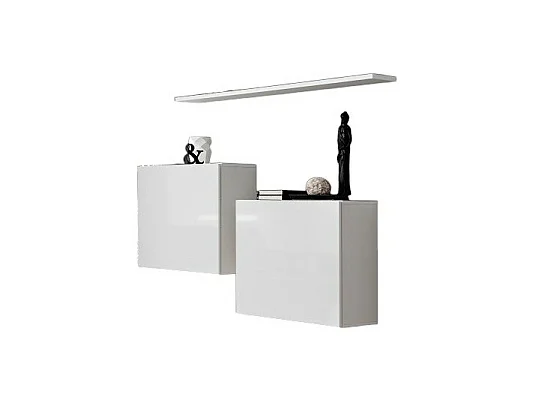 Ensemble meubles de salon SWITCH SBI design, coloris blanc brillant.