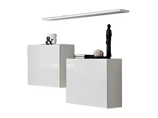 Woonkamerset SWITCH SBI design, in glanzend witte kleur.