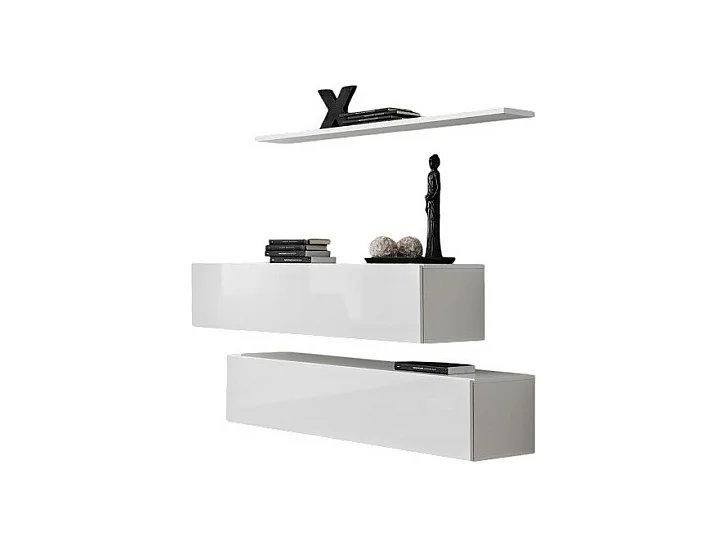 Ensemble meubles de salon SWITCH SBII design, coloris blanc brillant.